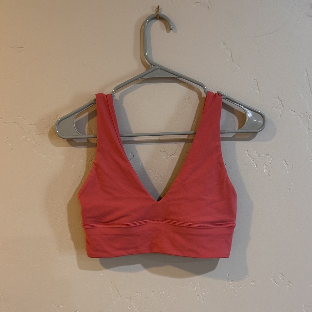 Lululemon Align V-Neck Bra Light Support A/B Cup Guava Pink Size 6 LW2DW3S